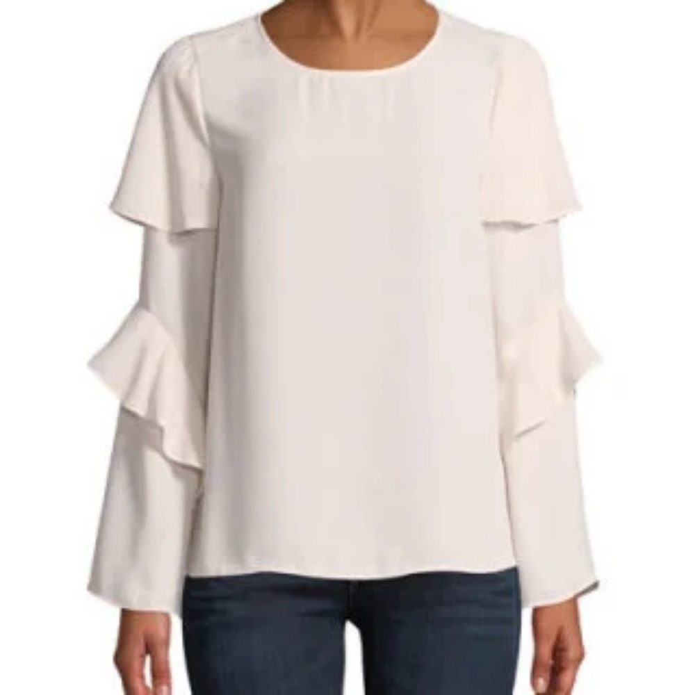 New Neiman Marcus Ruffle Sleeve Blouse